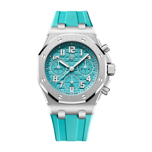 Audemars Piguet Royal Oak Offshore Selfwinding Chronograph Turquoise Titanium Rubber 37mm