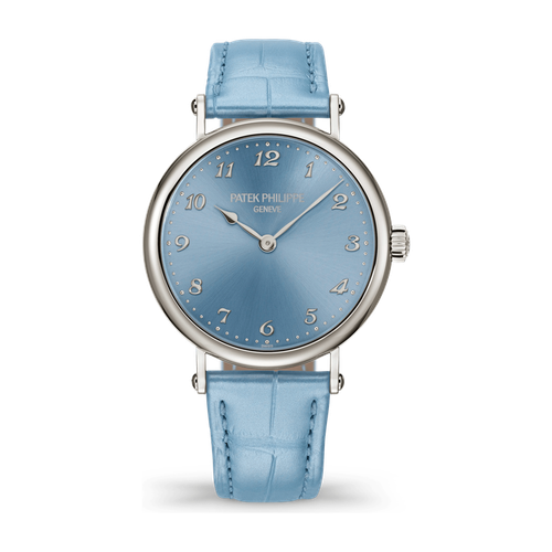 Patek Philippe Calatrava Blue White Gold Alligator Leather 34.6mm