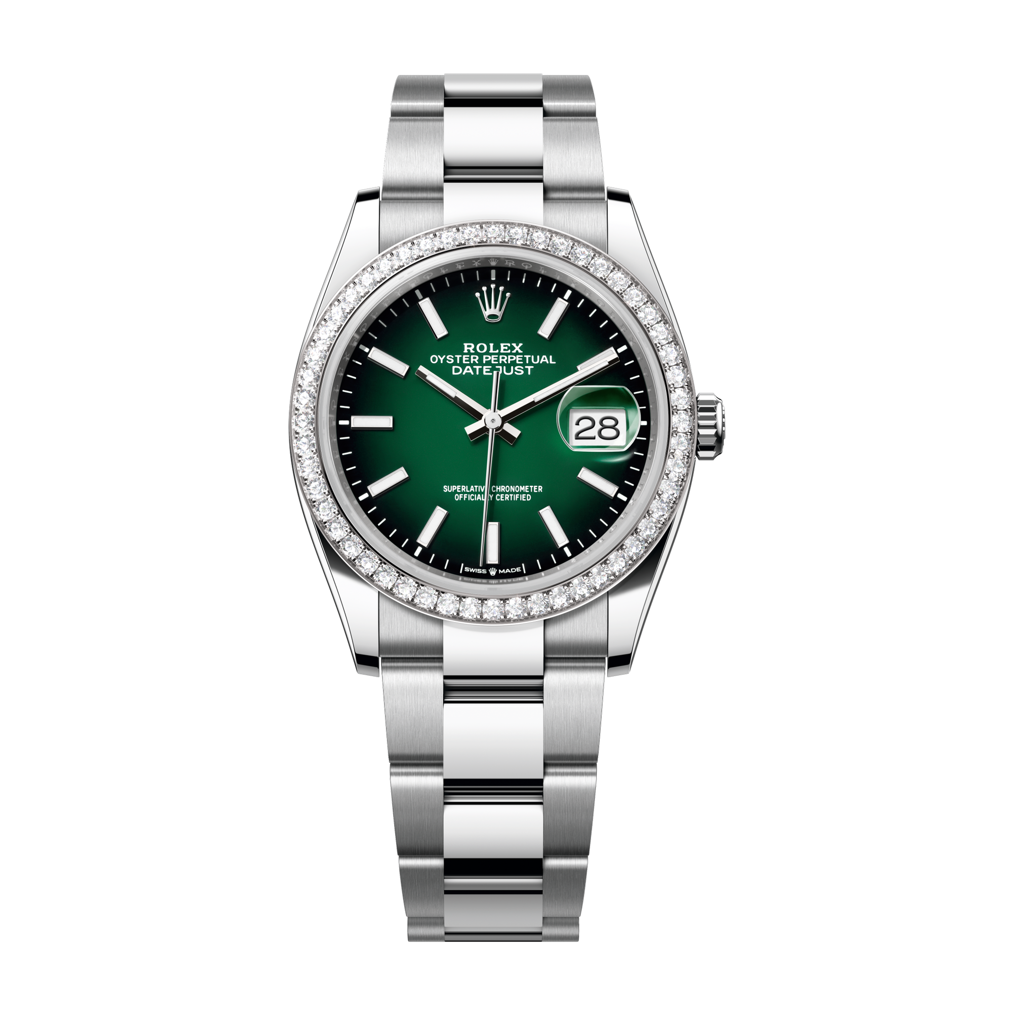 Rolex Datejust 36 Green Steel & White Gold 36mm