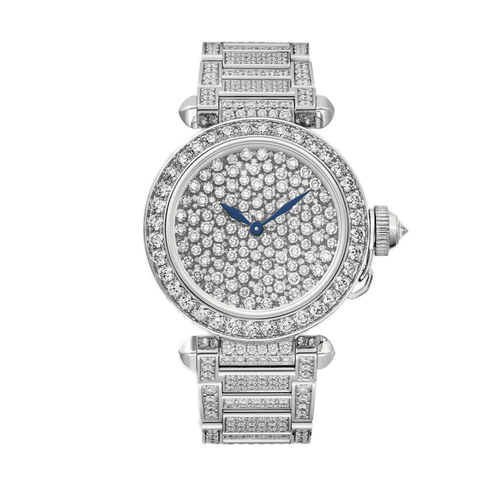Cartier Pasha Diamond Pave White Gold 35mm