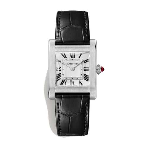 Cartier Tank Normale Platinum Alligator Leather 25.7mm