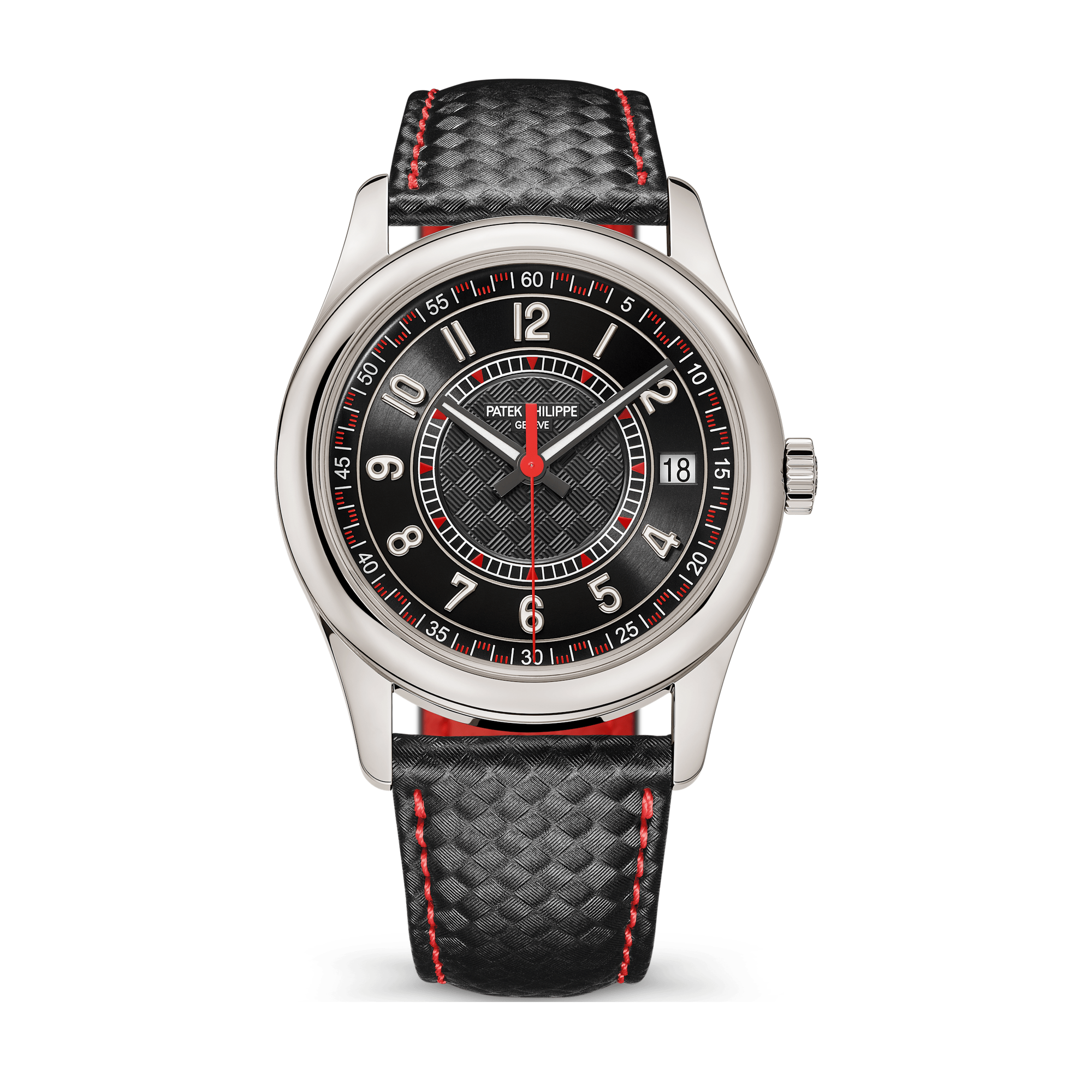 Patek Philippe Calatrava Black White Gold Leather 40mm