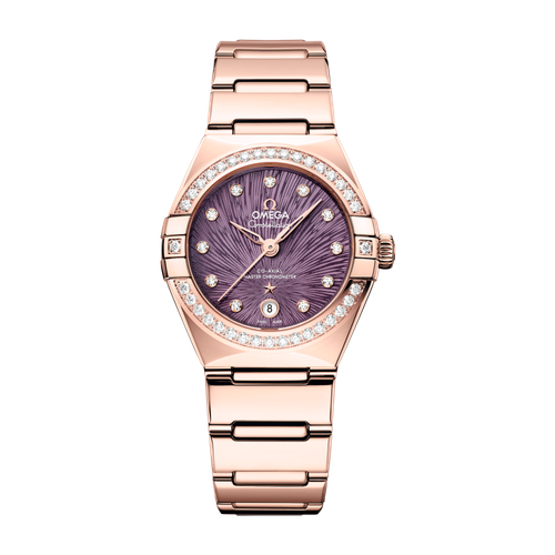 Omega Constellation Purple Rose Gold 29mm