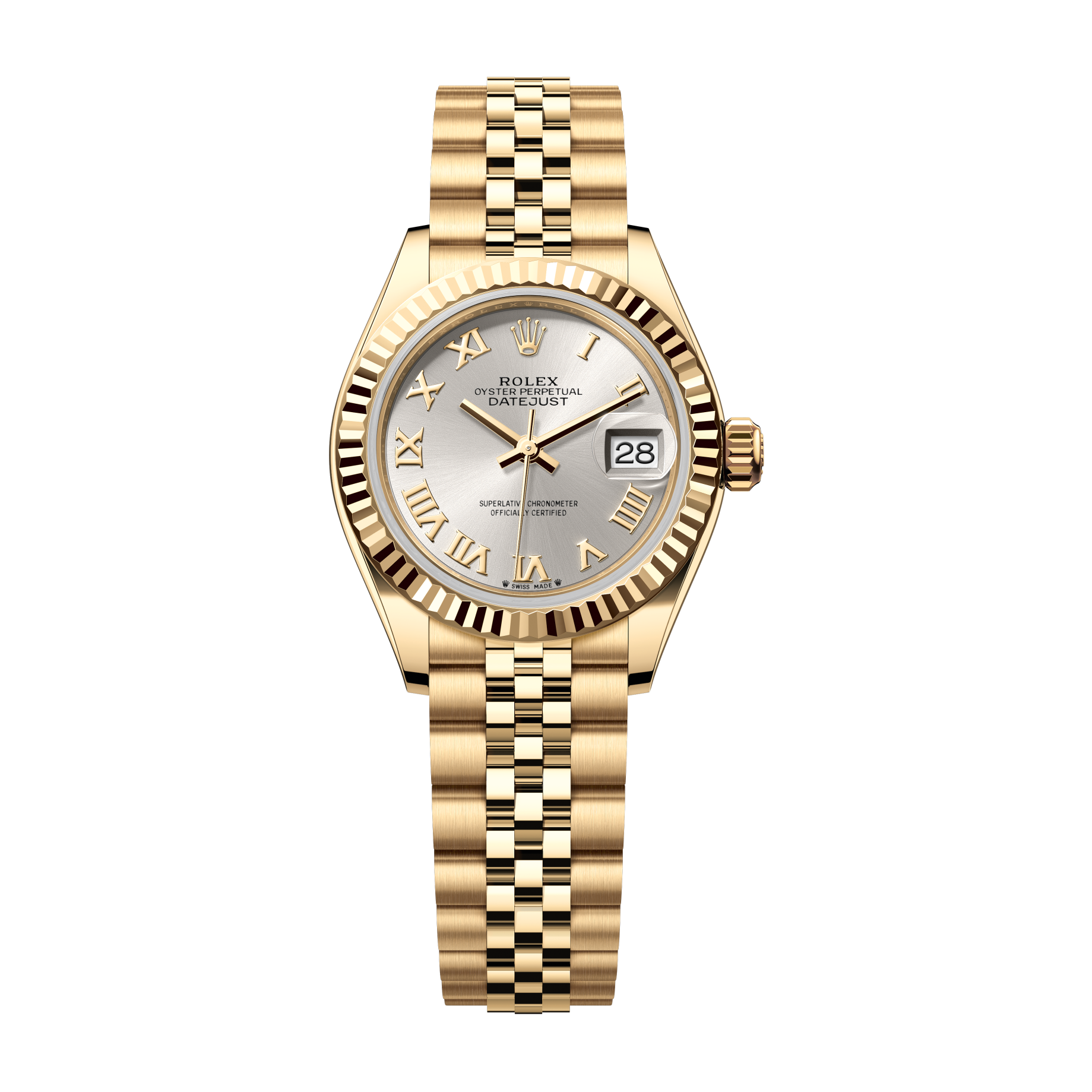 Rolex Lady-Datejust Silver Yellow Gold 28mm