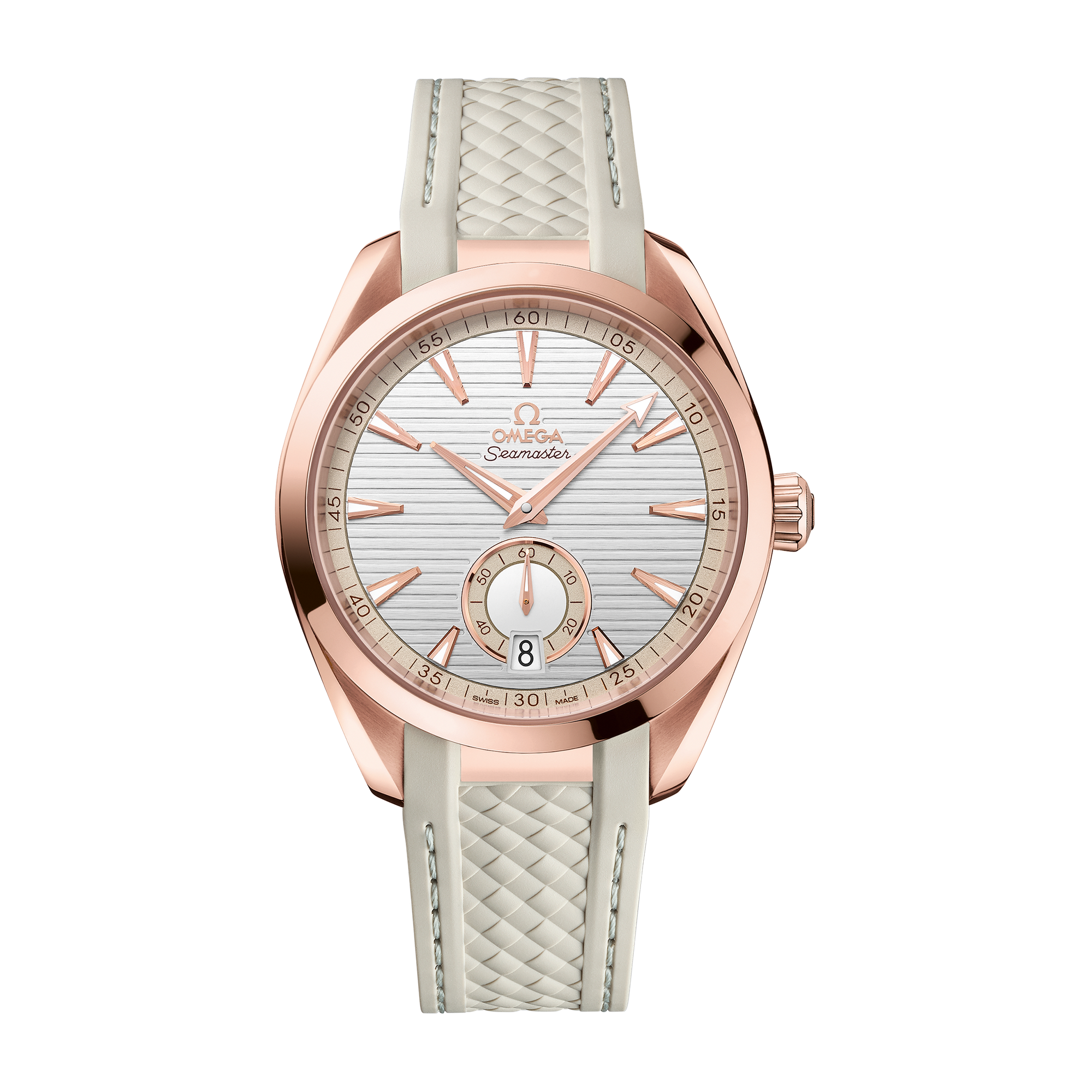 Omega Seamaster Aqua Terra 150M Silver Rose Gold Rubber 41mm