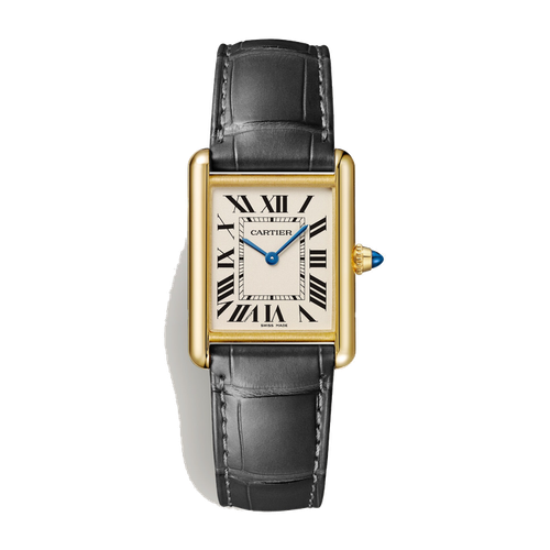 Cartier Tank Louis Cartier Silver Yellow Gold Alligator Leather 25.5mm