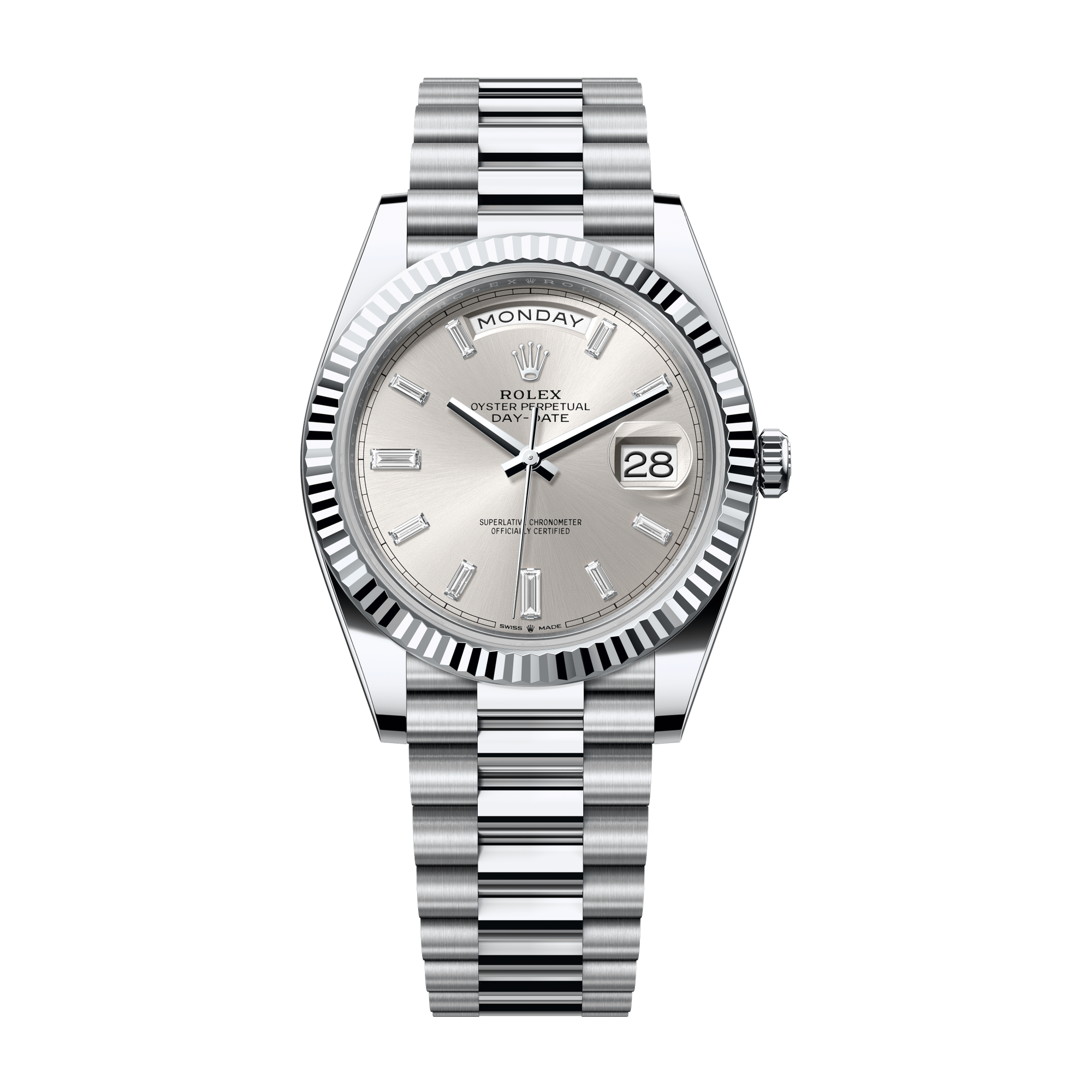 Rolex Day-Date 40 Silver Platinum 40mm