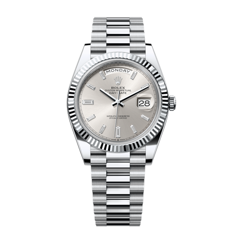 Rolex Day-Date 40 Silver Platinum 40mm
