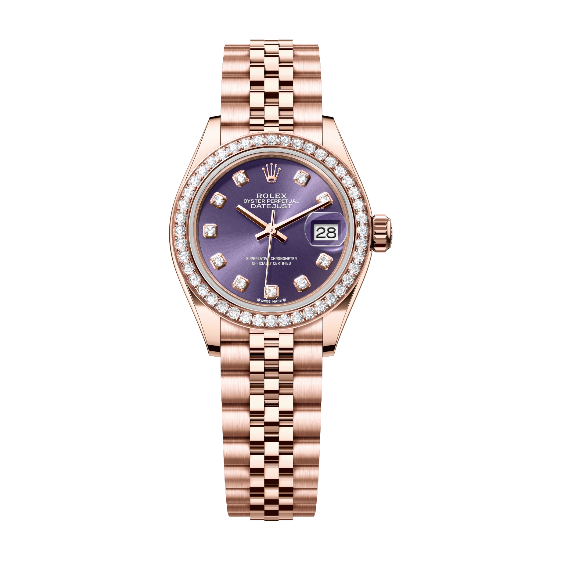 Rolex Lady-Datejust Purple Rose Gold 28mm