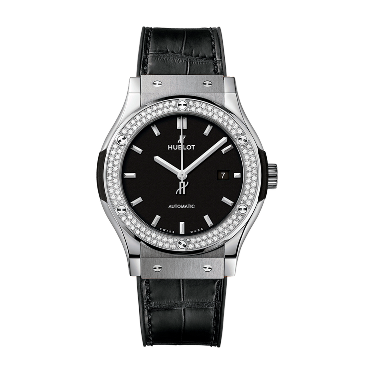 Hublot Classic Fusion Black Titanium Alligator Leather 42mm