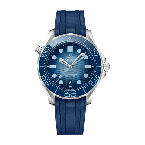 Omega Seamaster Diver 300M Blue Steel Rubber 42mm