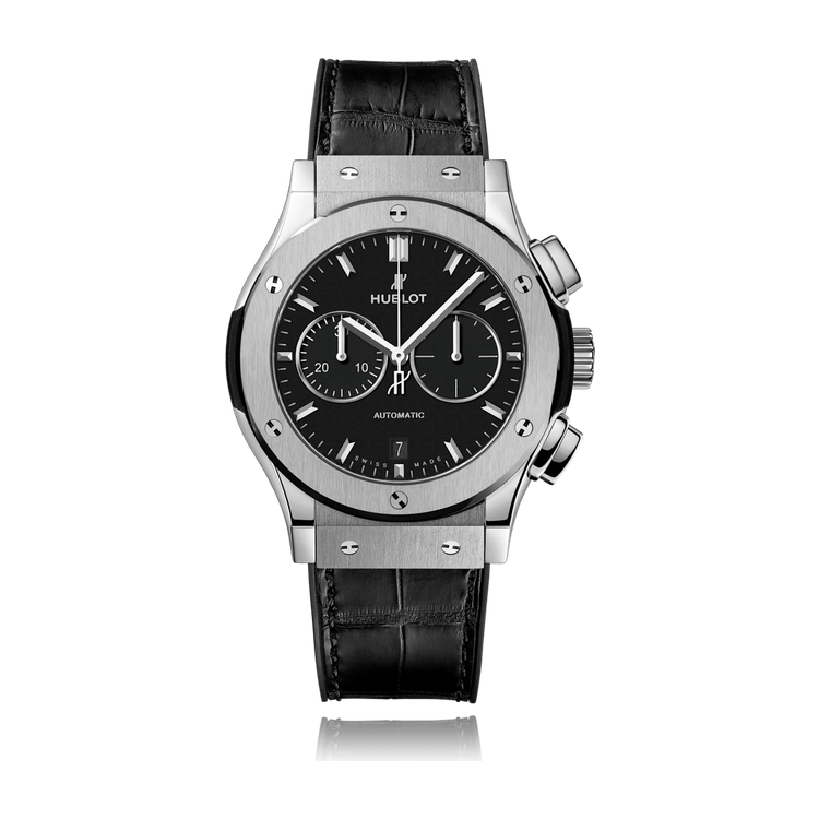 Hublot Classic Fusion Black Titanium Alligator Leather 42mm