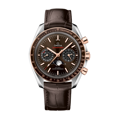 Omega Speedmaster Moonphase Brown Two-Tone Alligator Leather 44.3mm