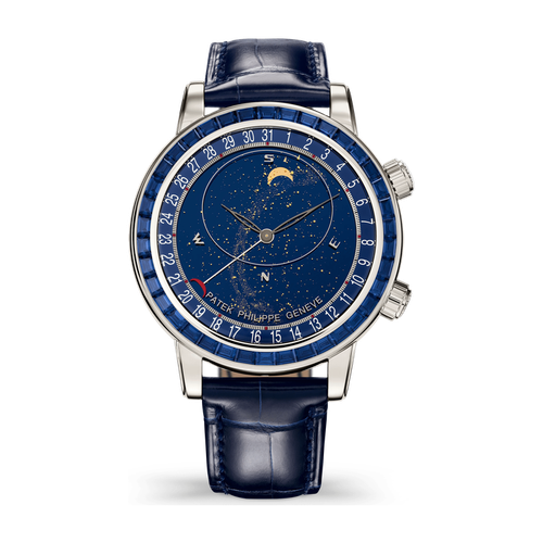 Patek Philippe Grand Complications Celestial Blue Platinum Alligator Leather 44mm