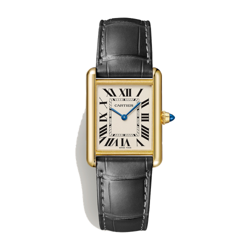 Cartier Tank Louis Cartier Silver Yellow Gold Alligator Leather 25.5mm