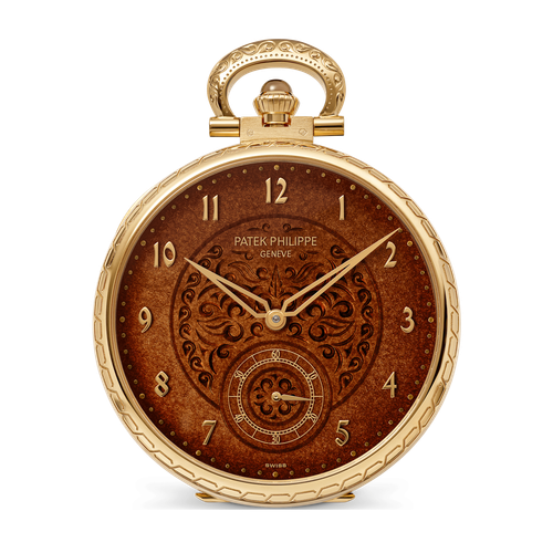 Patek Philippe "Targe" Rare Handcrafts Brown Yellow Gold 45mm