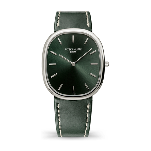 Patek Philippe Golden Ellipse Green White Gold Leather 34.5 x 39.5mm