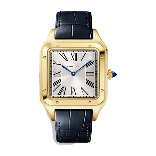 Cartier Santos-Dumont Extra Large Silver Yellow Gold Alligator Leather 33.9mm