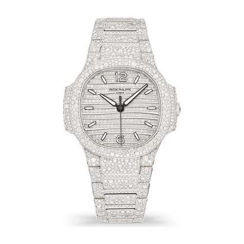 Patek Philippe Nautilus Diamond Pave White Gold 35.2mm
