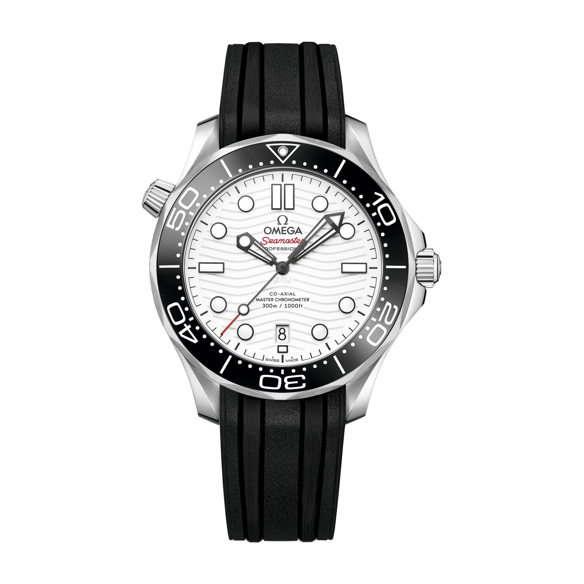 Omega Seamaster Diver 300M White Steel Rubber 42mm