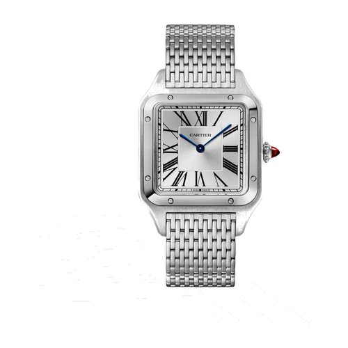 Cartier Santos-Dumont Large Silver Platinum 31.4mm