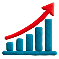 Upward arrow clay icon