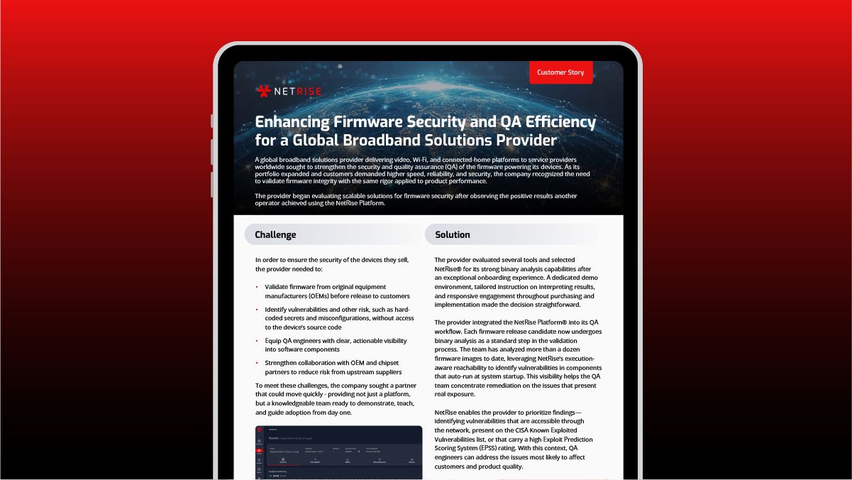 NetRise for Telecoms: Enhancing Firmware Security & QA Efficiency