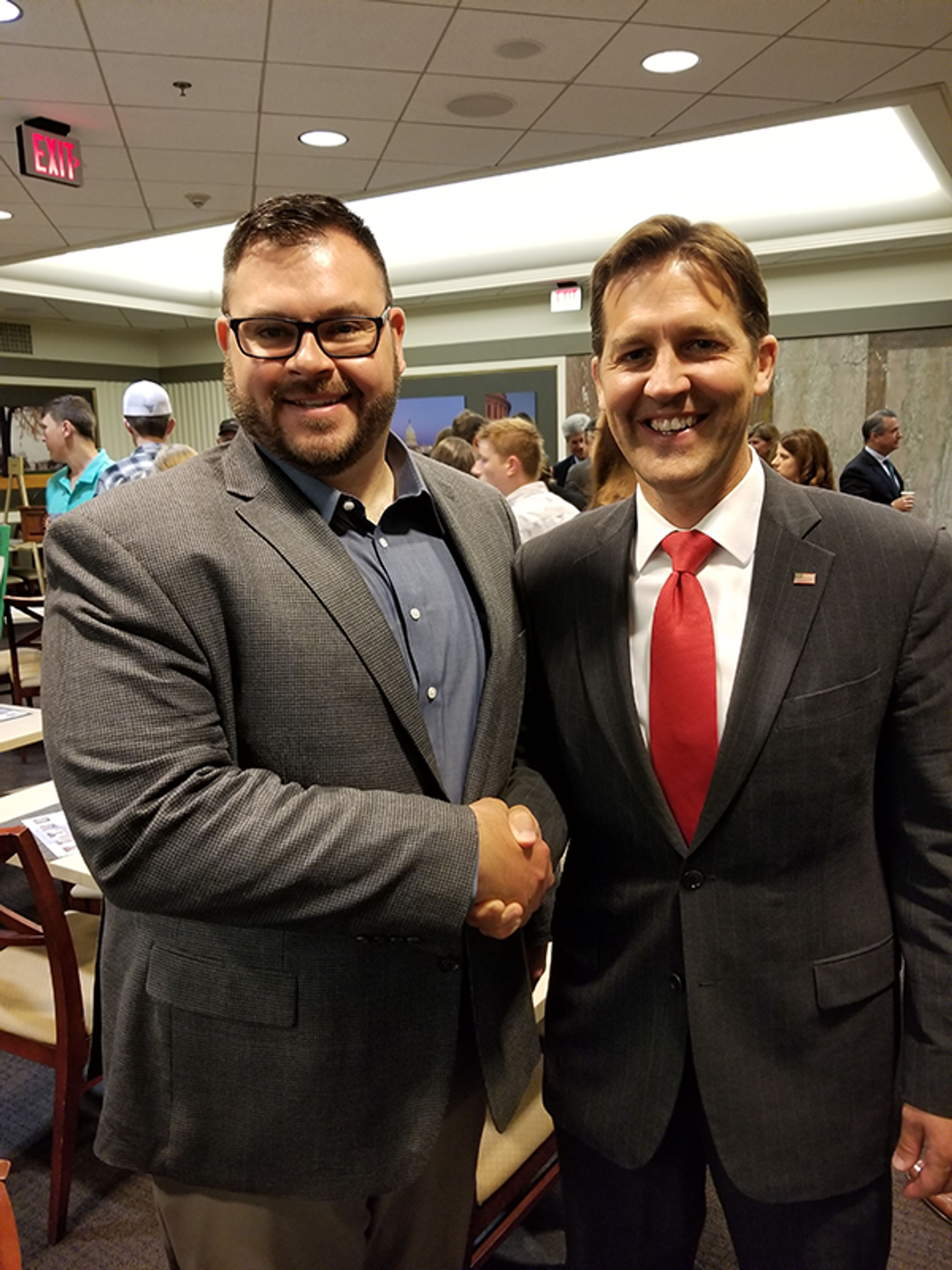 Eric meeting with Senator Sasse at Nebraska Breakfast