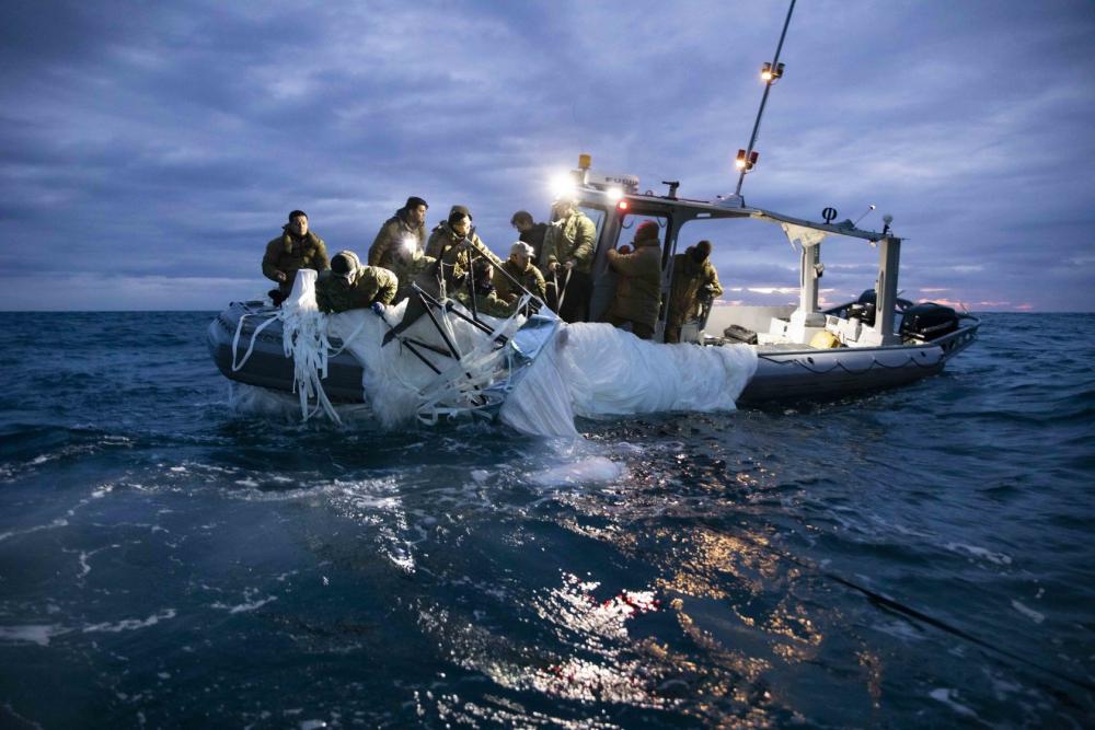 U.S. Releases First Images Of Chinese Balloon Debris Recovery Efforts ...