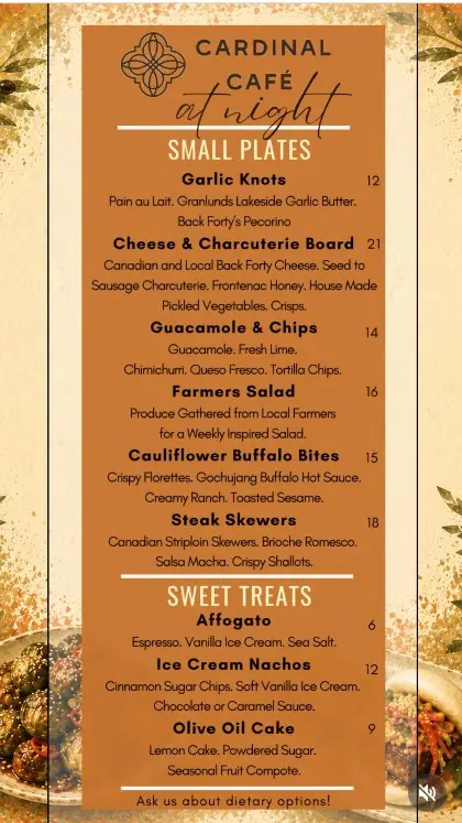 Cardinal Cafe at Night - Fridays and Saturdays throughout the Summer!