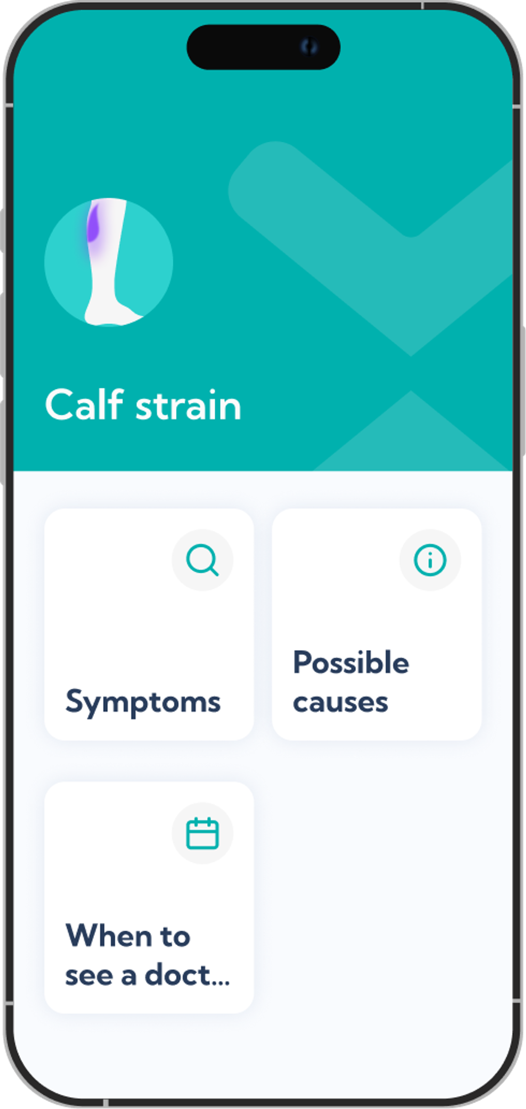 Calf strain treatment plan page overview