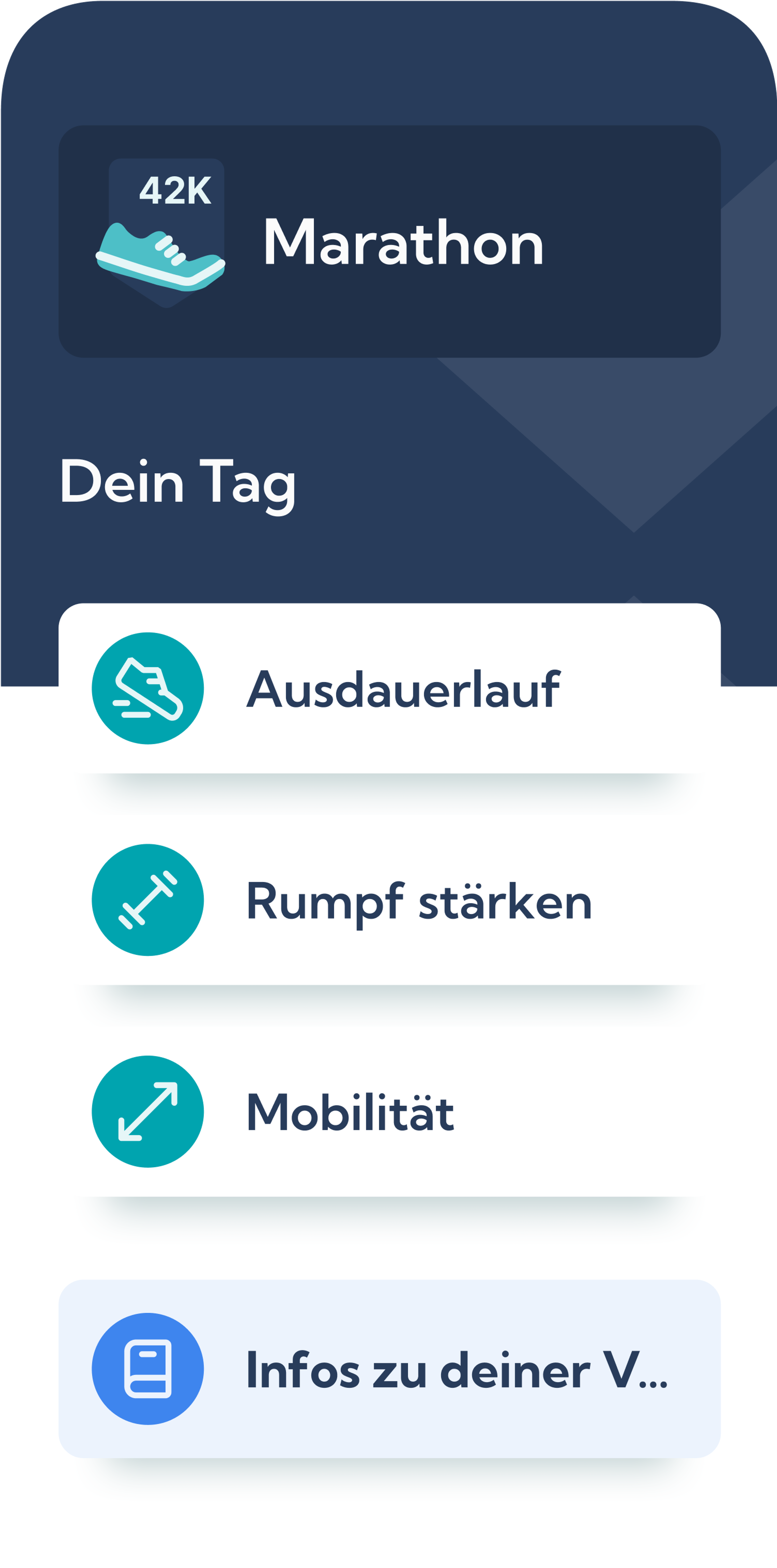 Screenshot des Marathon Plans in der Exakt Health App.