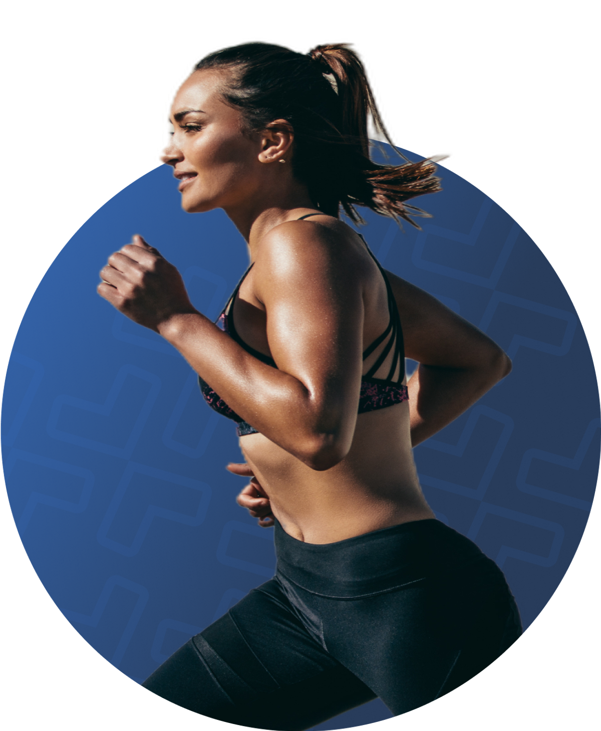 Una corredora que utiliza el plan de 10K en la aplicación Exakt Health para empezar a correr.