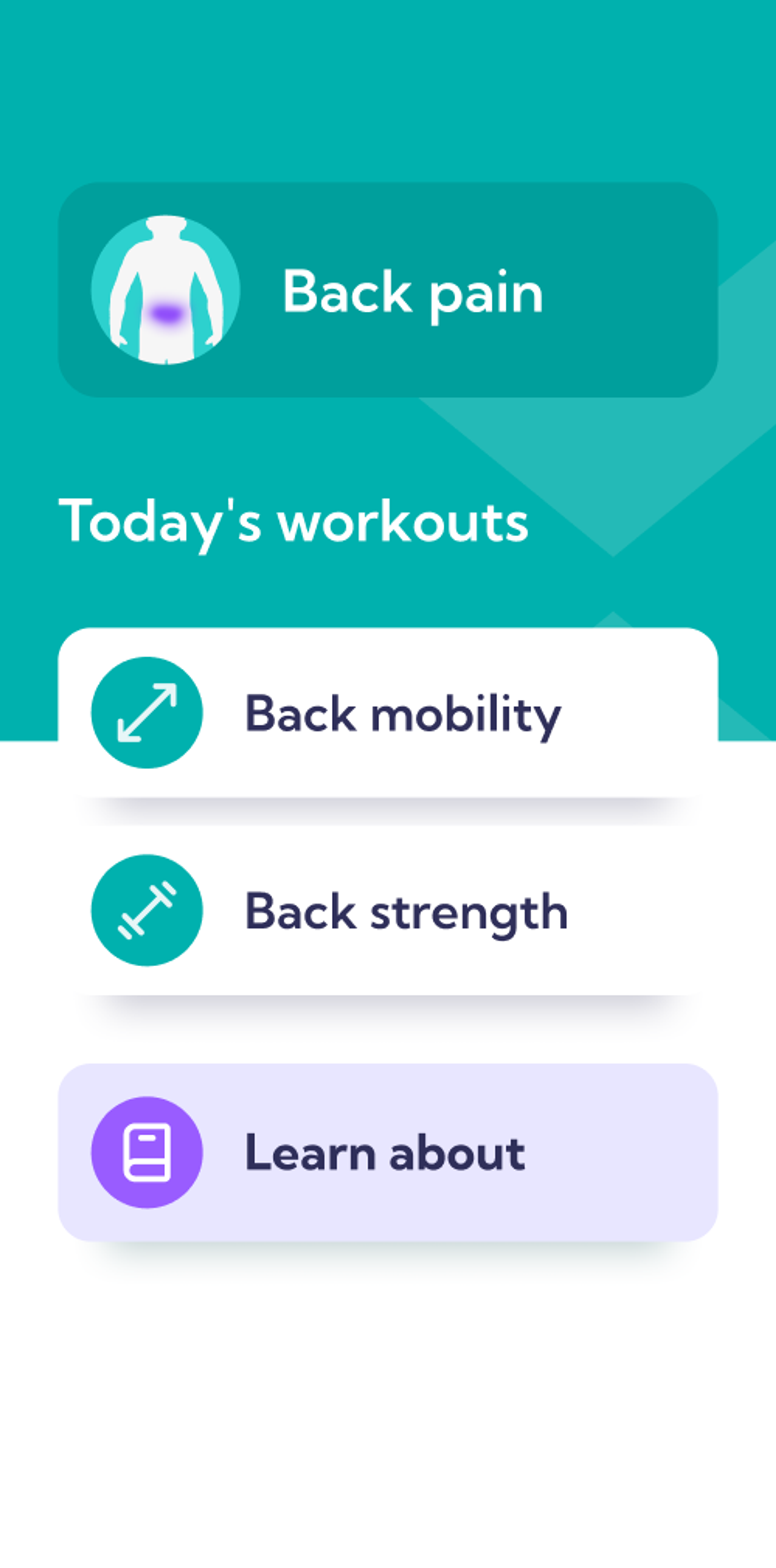 Back pain – Dashboard View