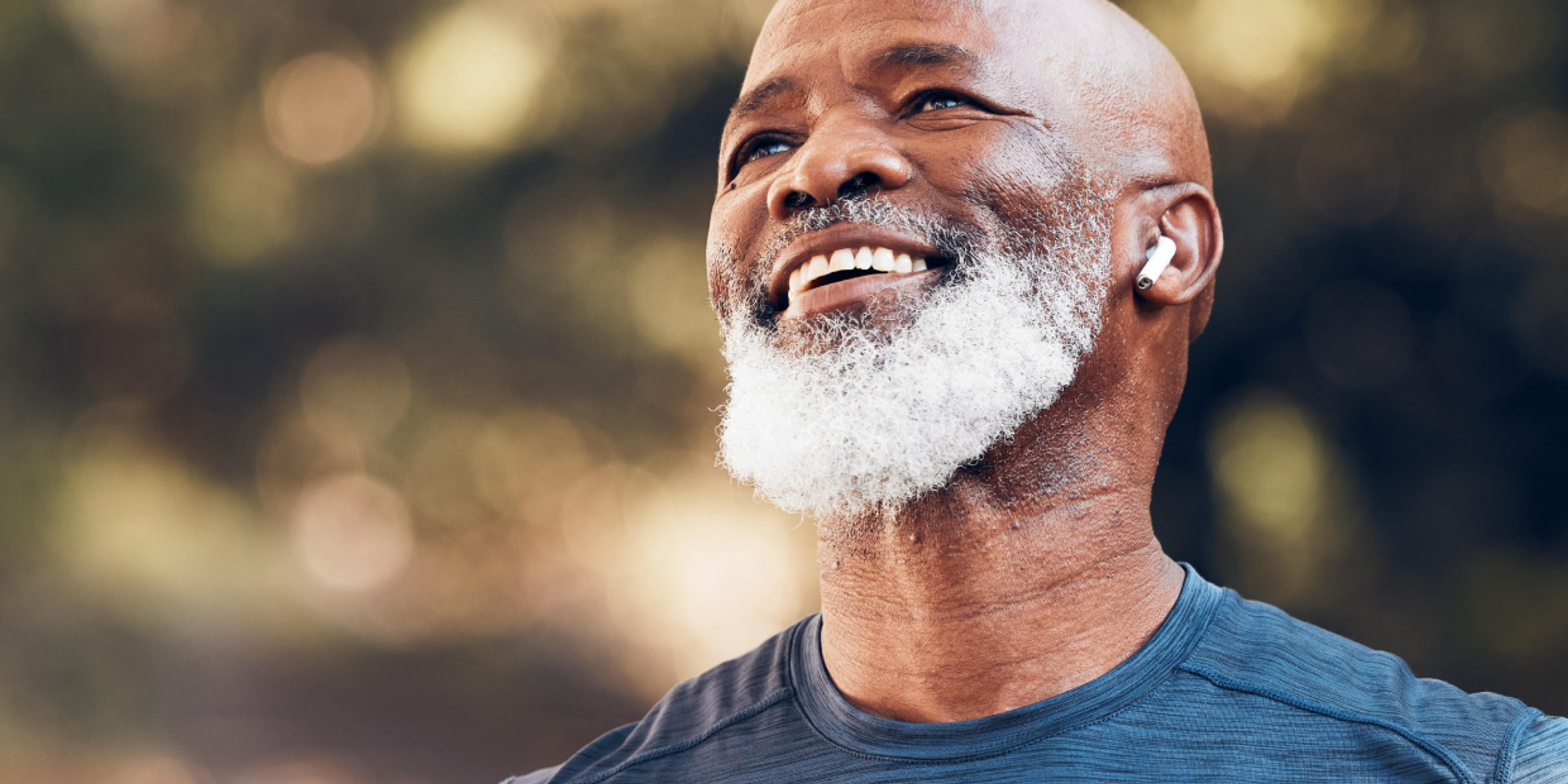 Male runner enjoying his half marathon training.