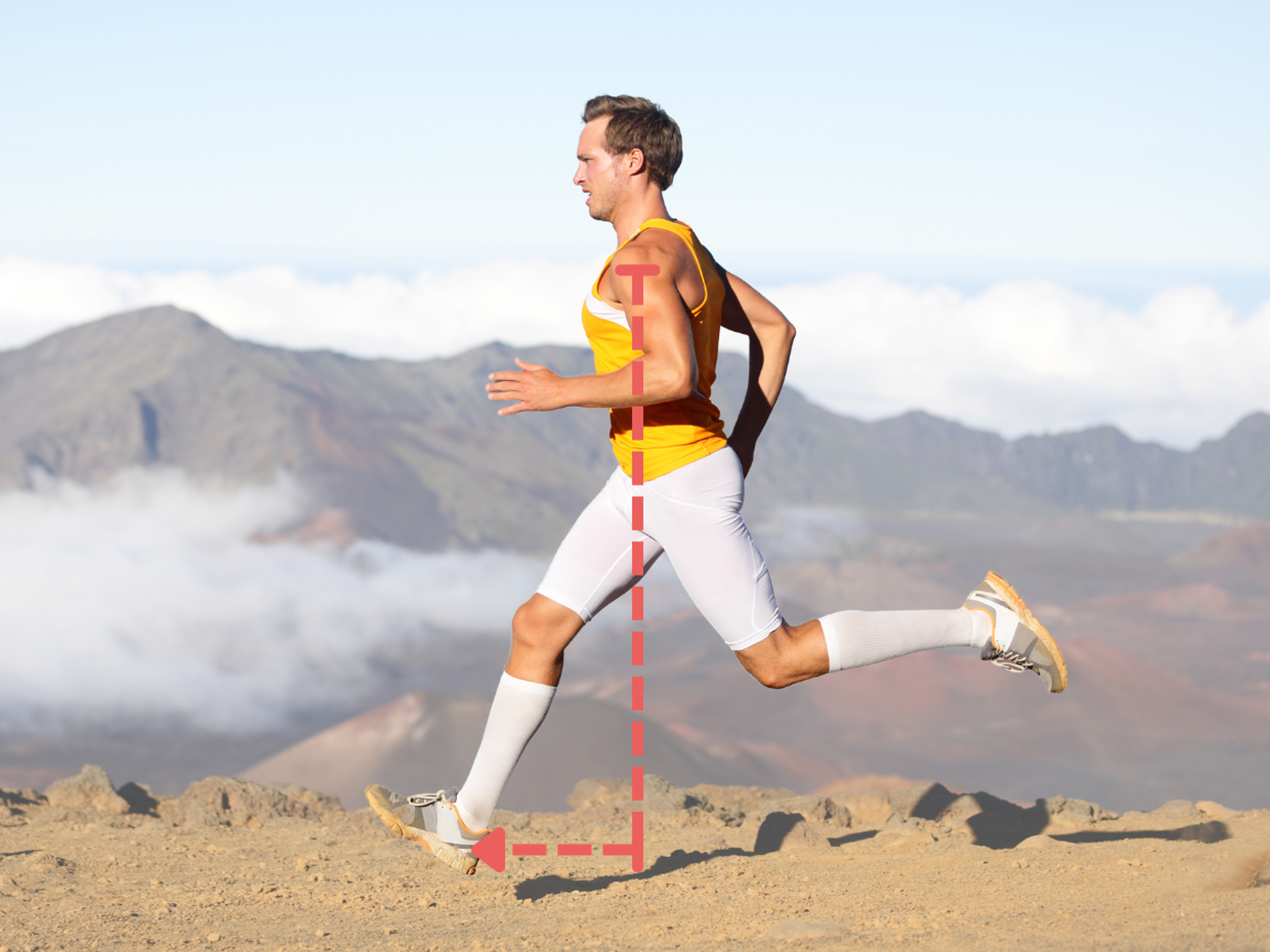 Overstriding in running is when you place your heel far in front of your body.