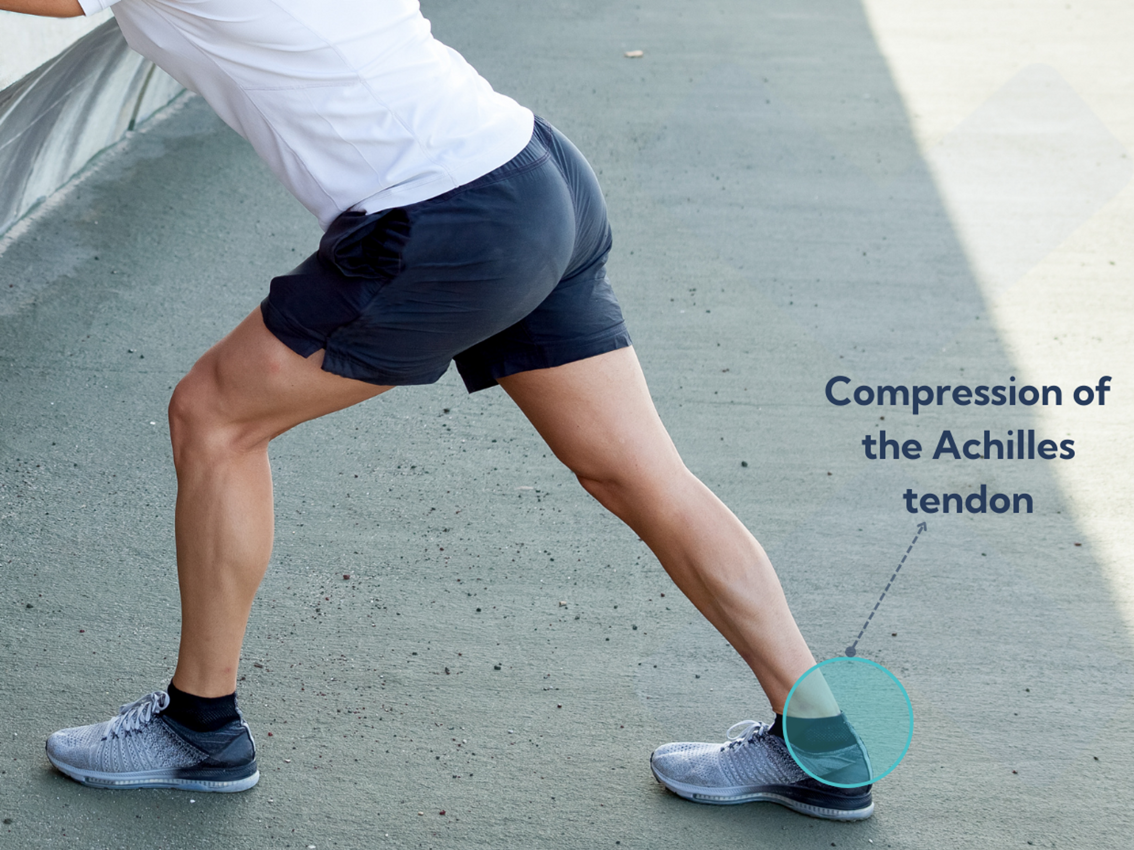 Calf stretches causes compression of the Achilles tendon on the heel bone and can make insertional Achilles tendonitis worse.