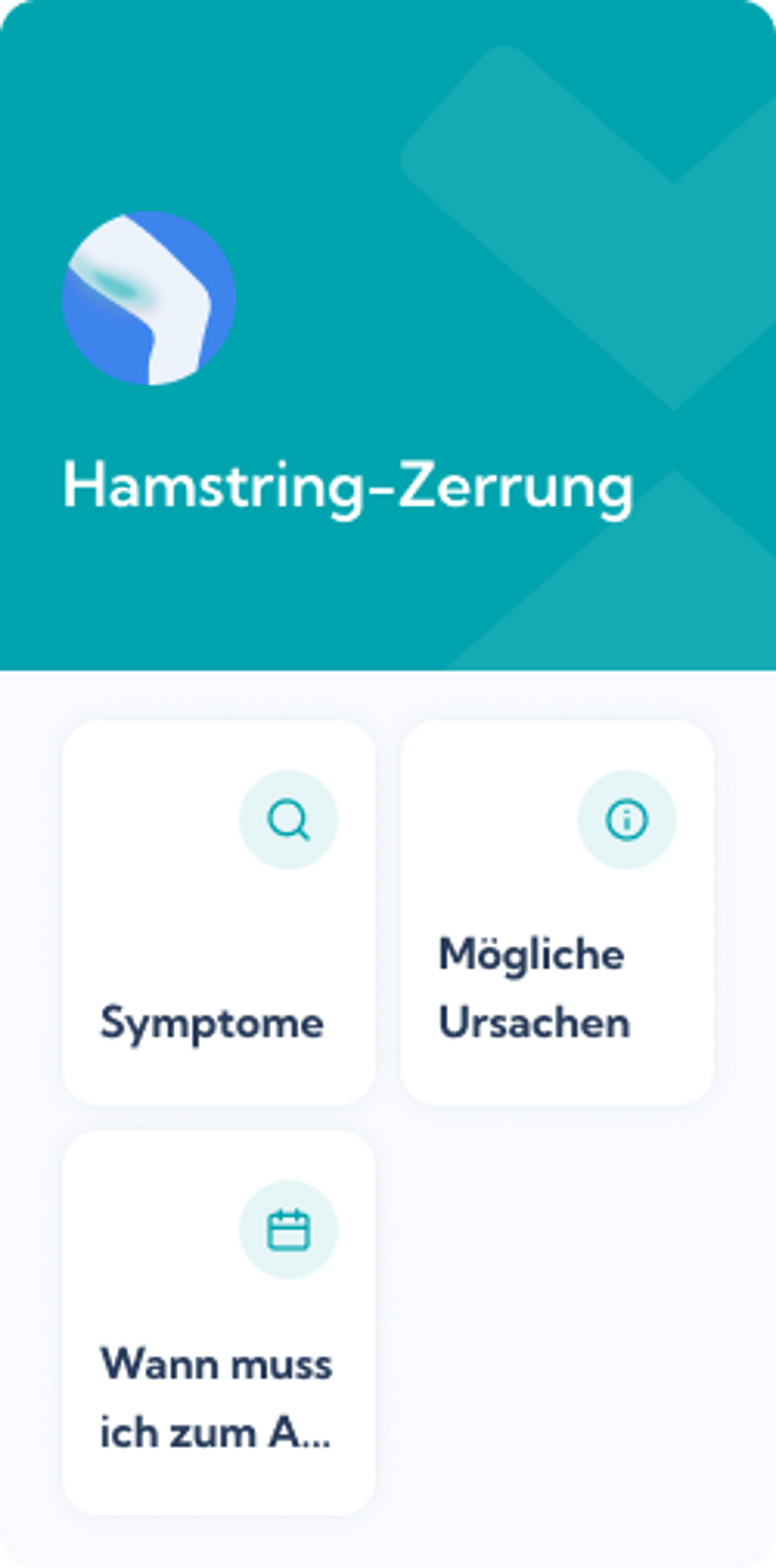 Hamstring-Zerrung Reha-Plan Dashboard von Exakt Health 
