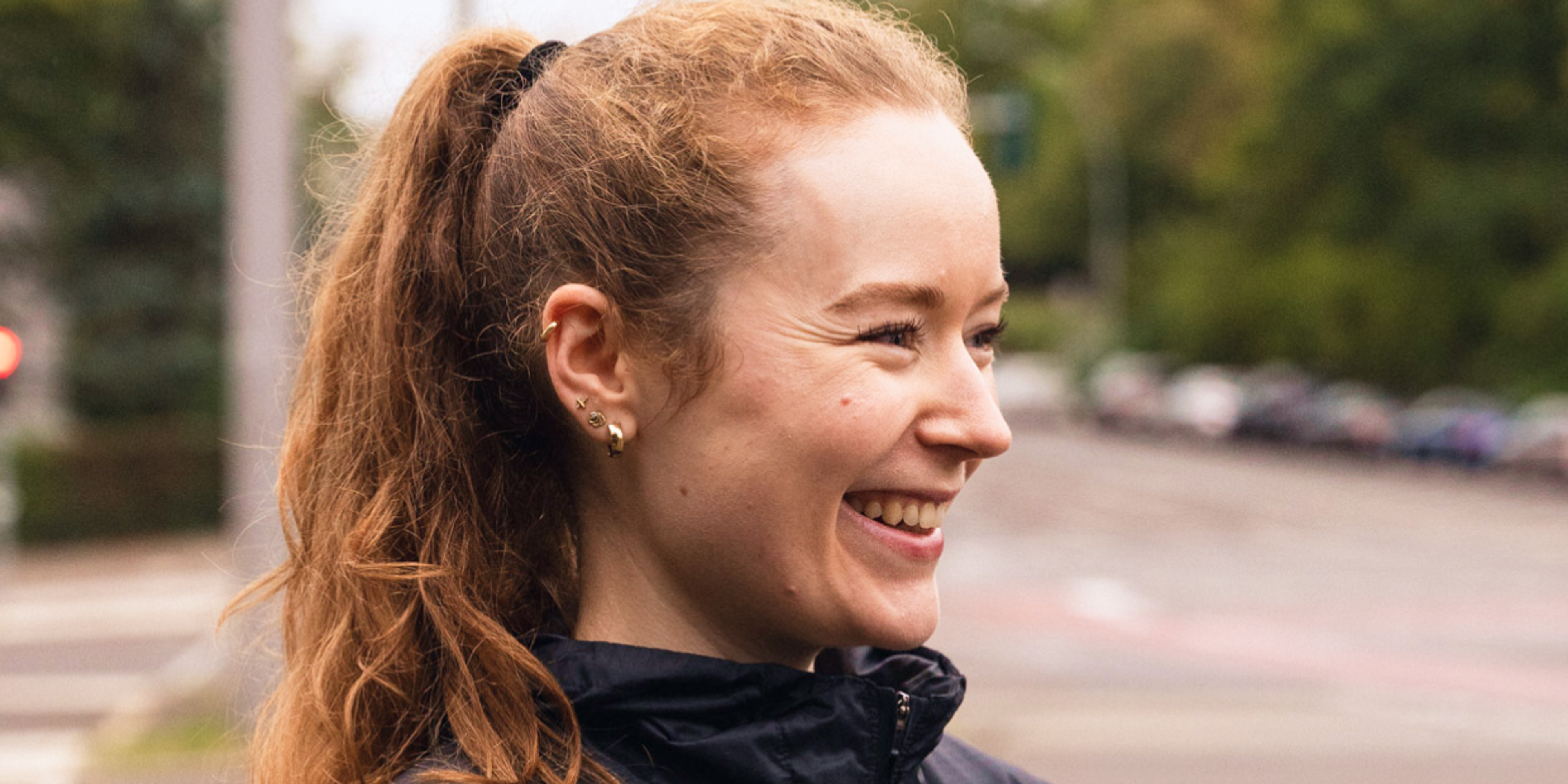 Female runner enjoying her 10K training.