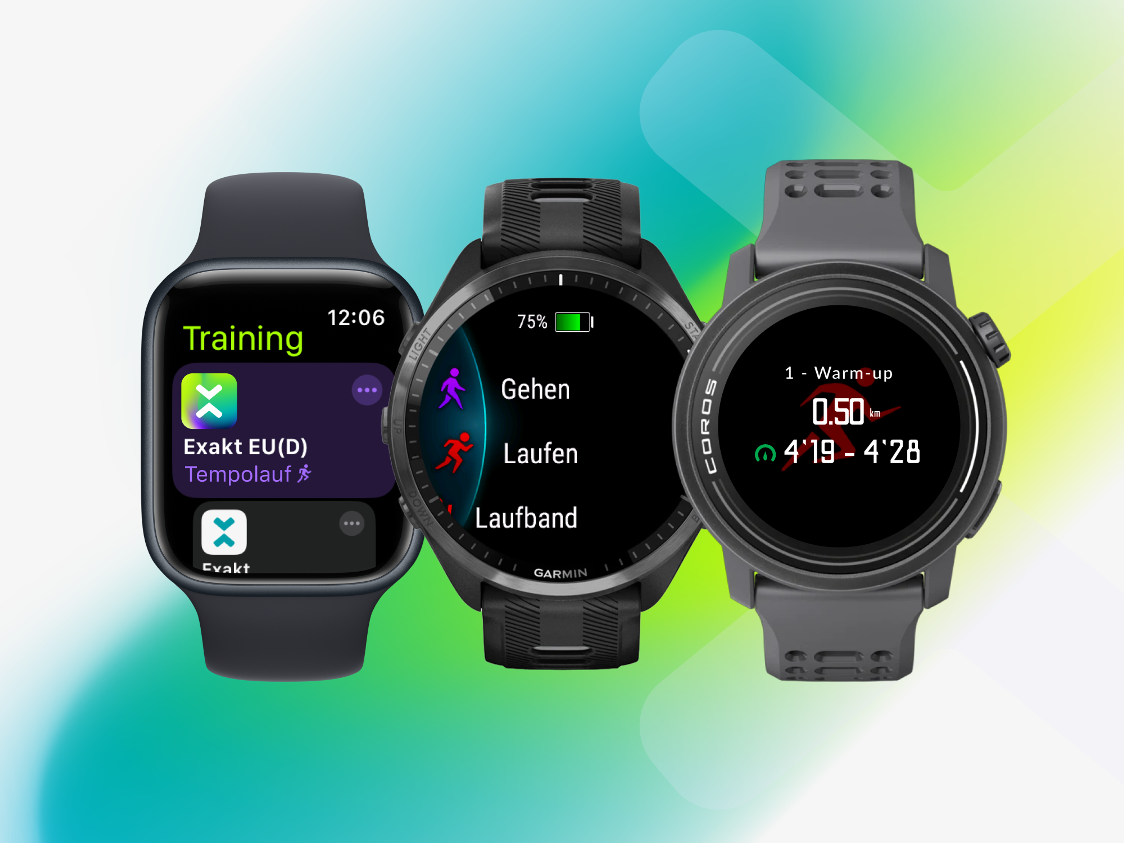 Apple watch, COROS, Garmin watch