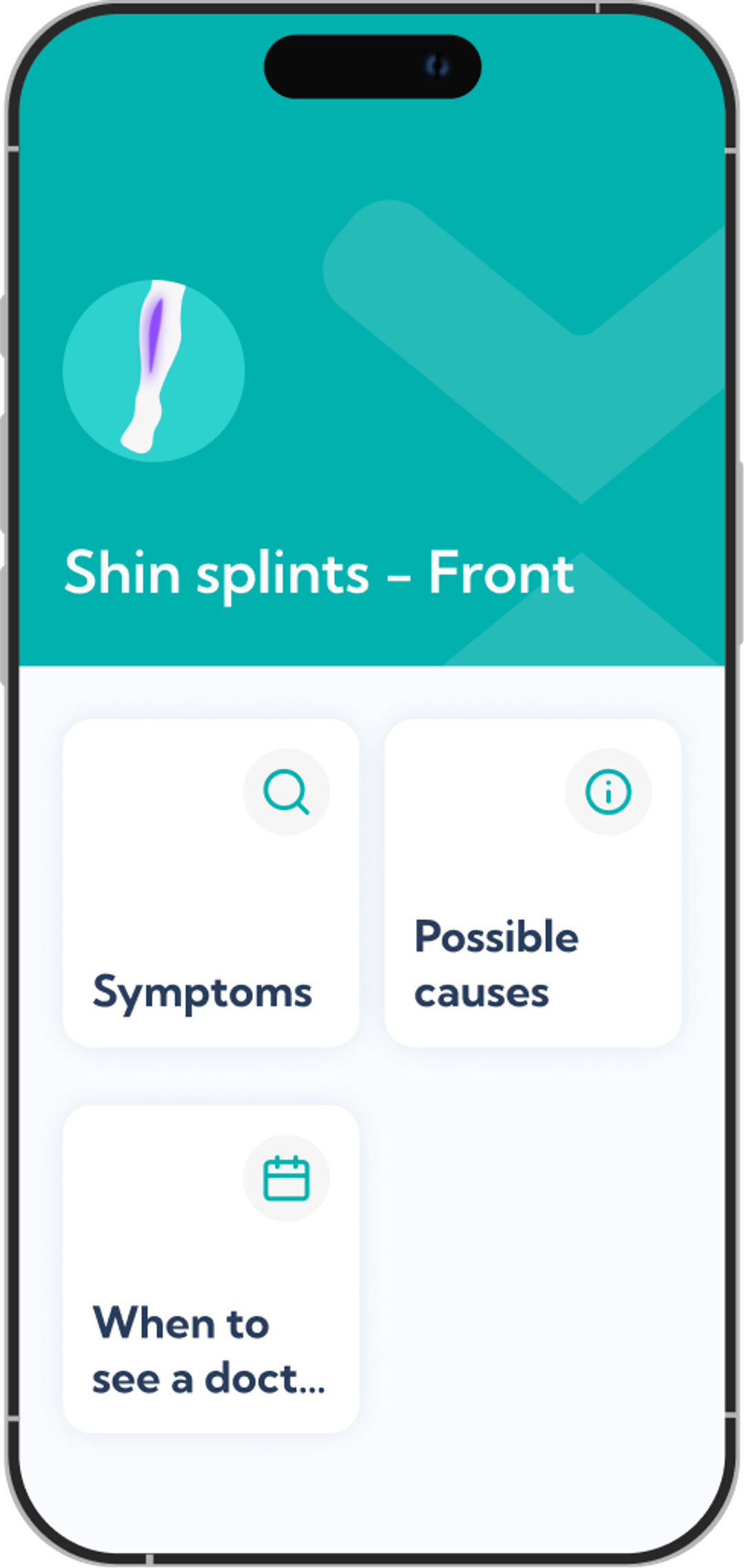Anterior shin splints plan overview screen in the Exakt app.