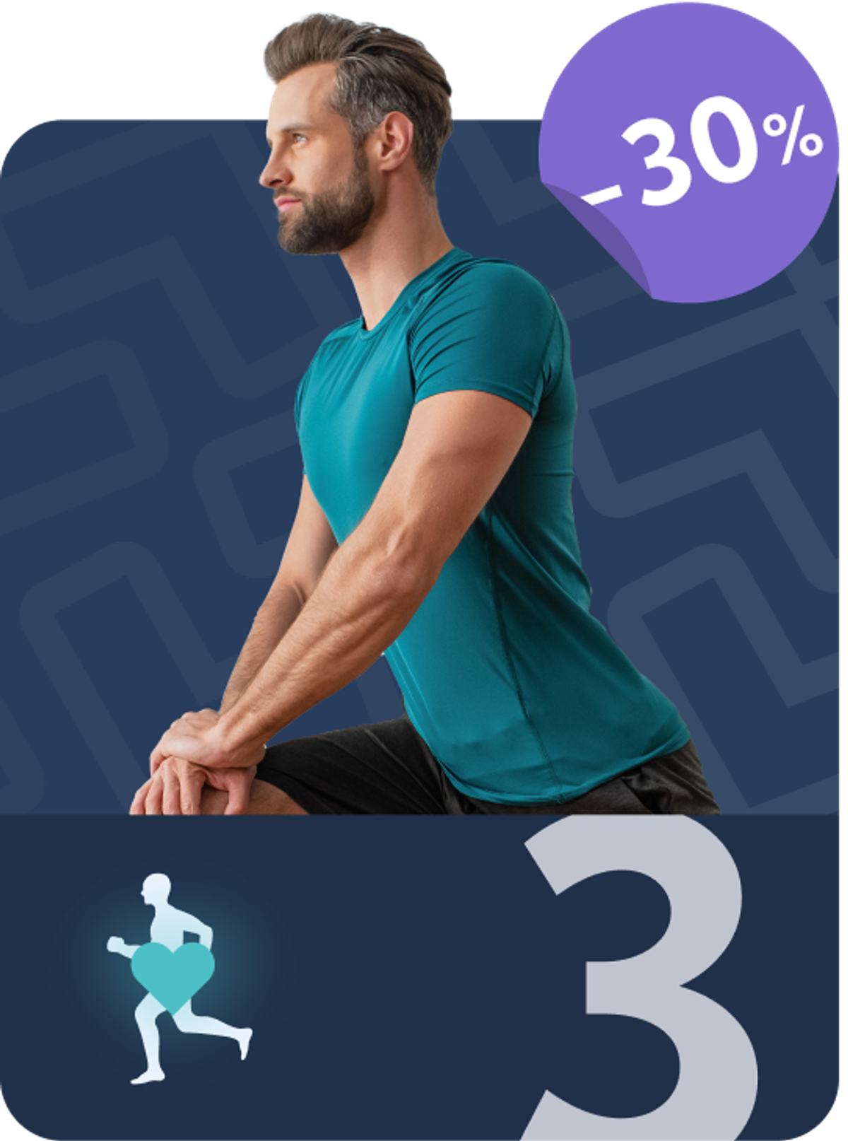 A runner doing the mobility workouts in the Exakt Health app.