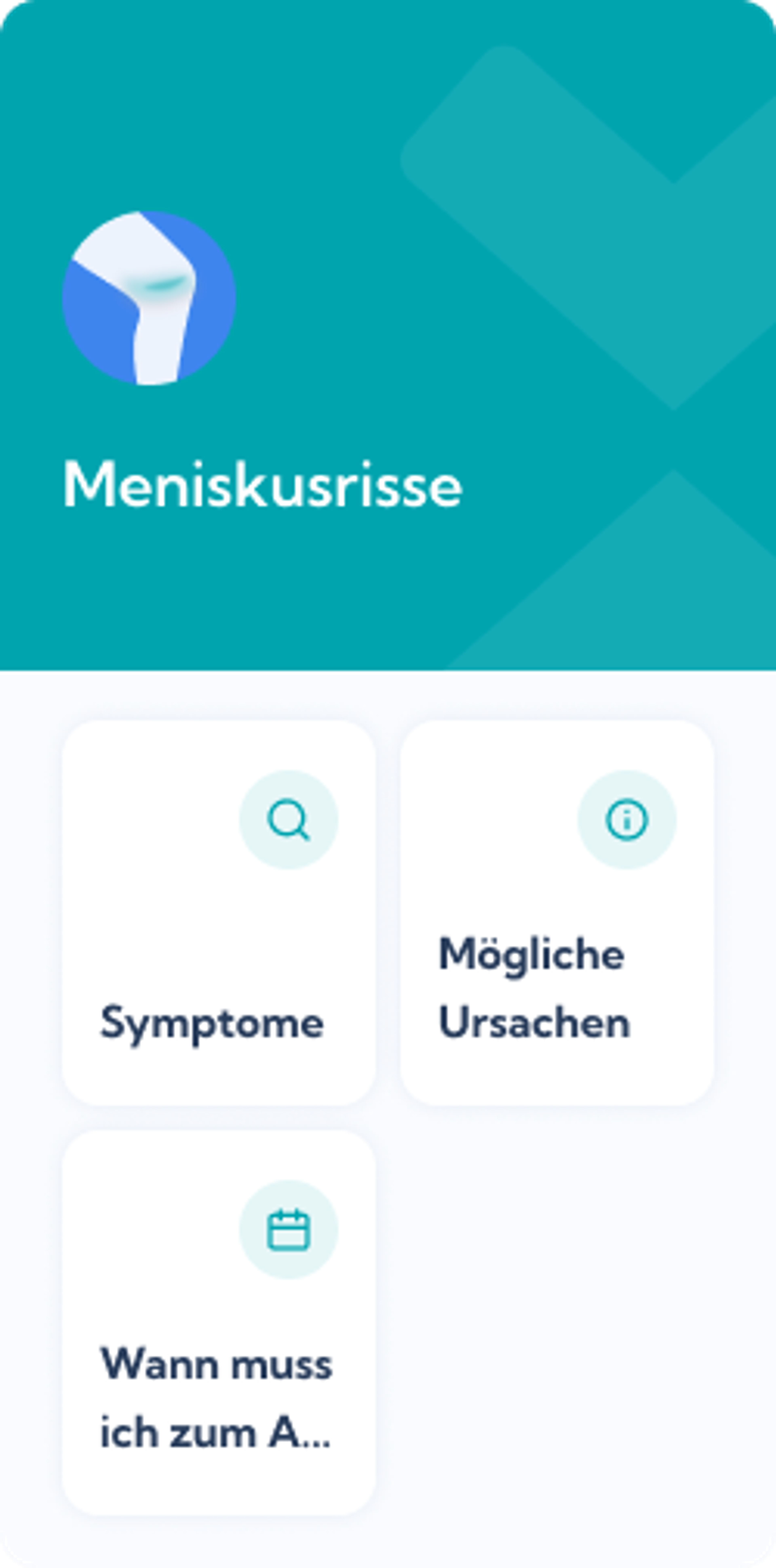 Meniskusriss Reha-Plan von Exakt Health - Dashboard overview of the Exakt Health app