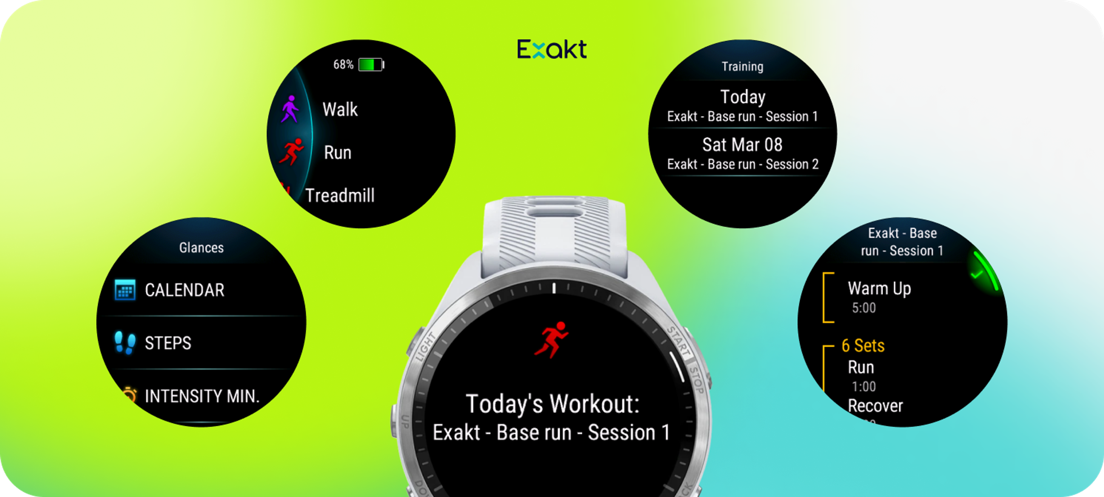 Exakt running workout on your Garmin Watch