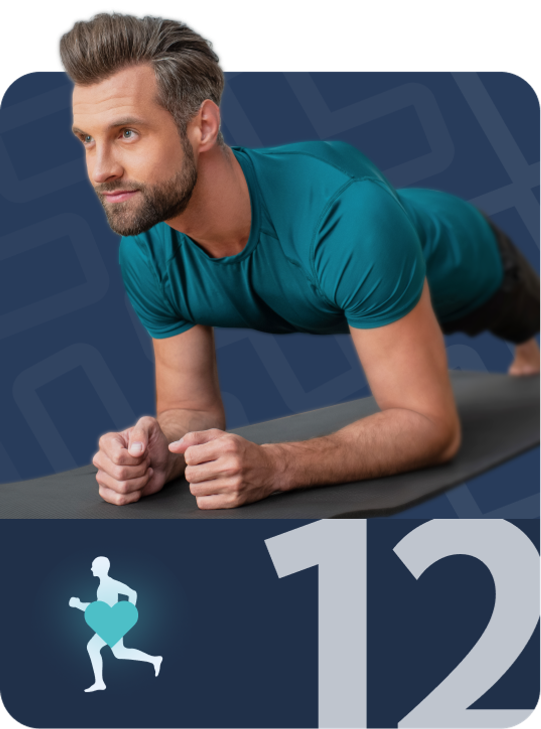 A runner doing the strength workouts in the Exakt Health app.