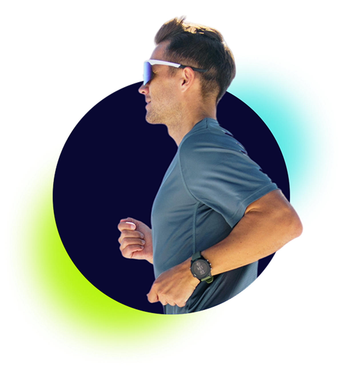 A runner using the 5K plan in the Exakt app to train.