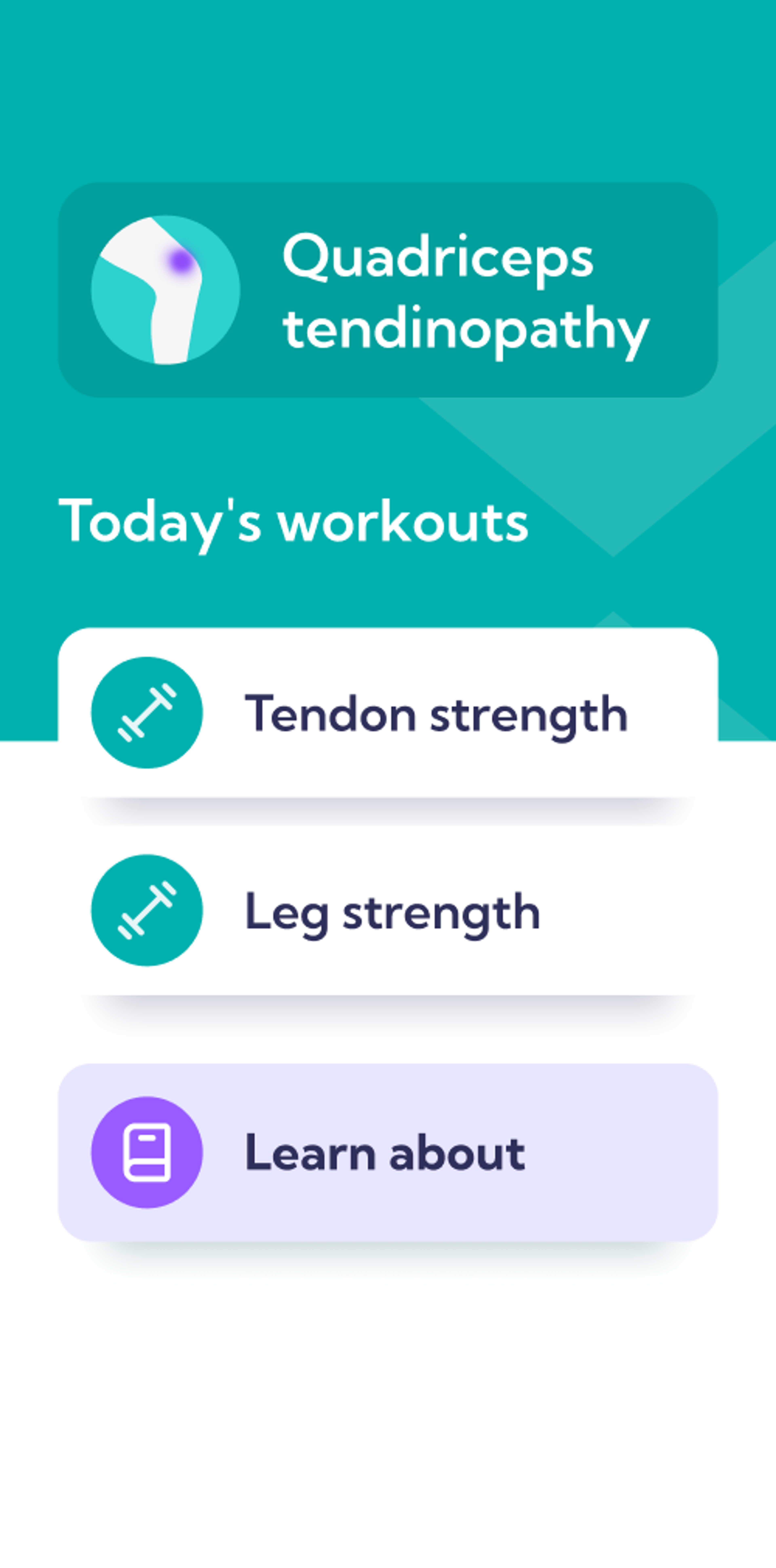 Quadriceps tendinopathy syndrome – Dashboard overview