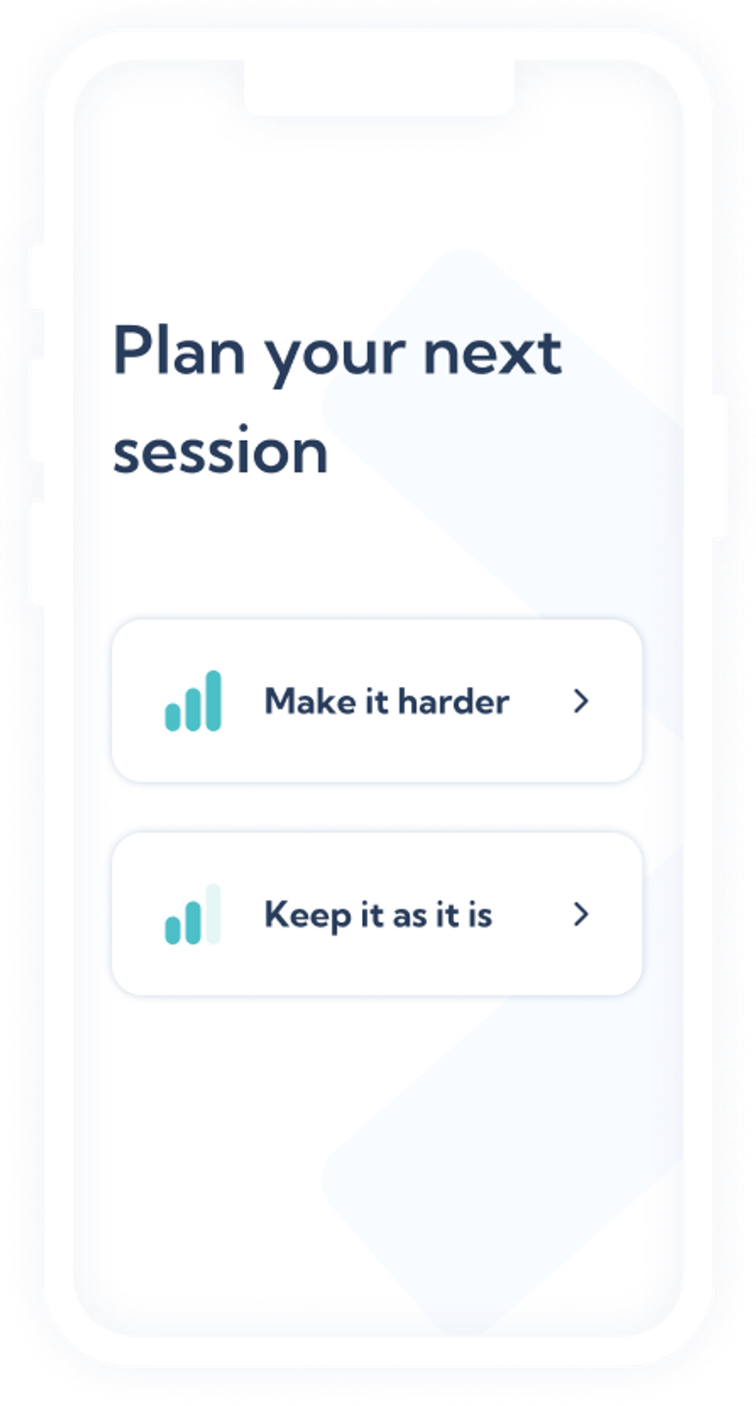 App showing how to plan next recovery session