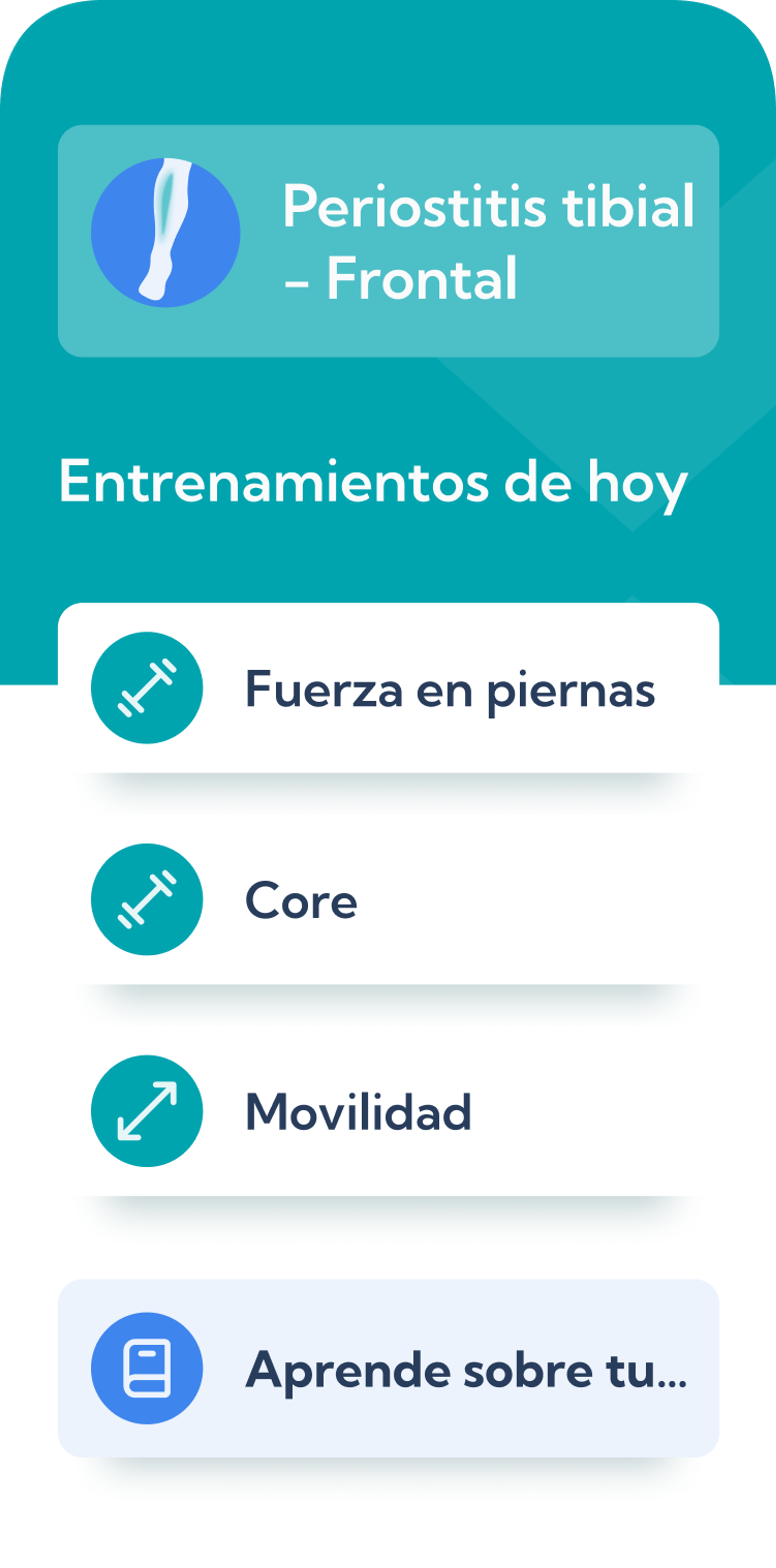 Plan de tratamientot para periostitis tibial frontal - Dashboard