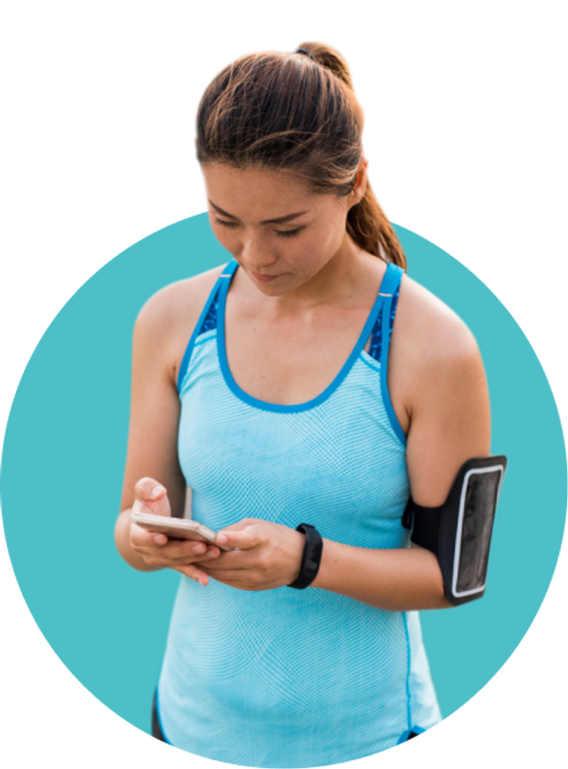 Woman using the exercises in the Exakt Health app to recover for Gluteal Tendinopathy.